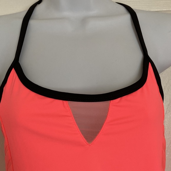 Trina Turk Neon Orange Lime Green Athletic Tank Top Inner Shelf Bra - Picture 4 of 11